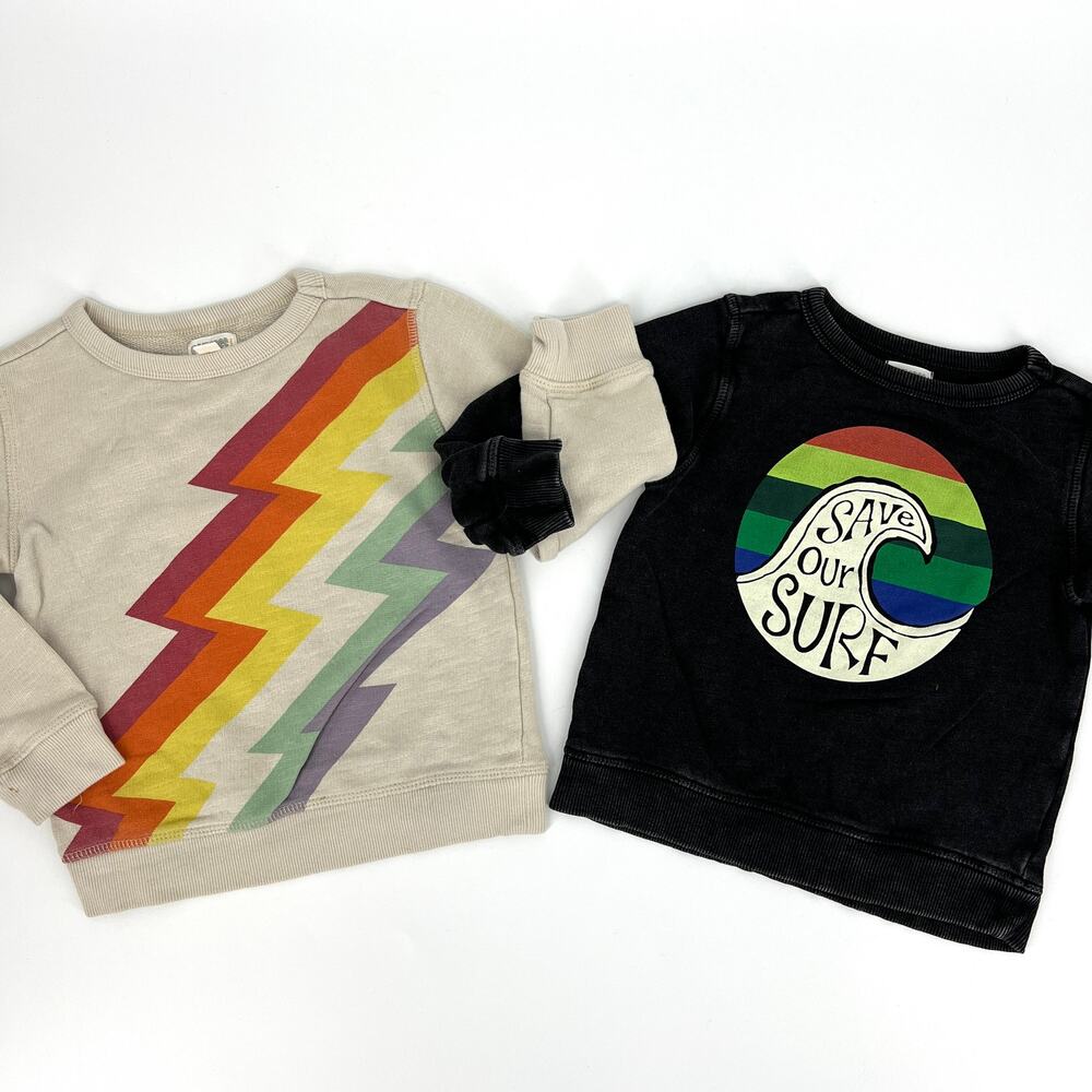 Gymboree Size 2T Lot of Two Sweatshirts Rainbow Surf Pride